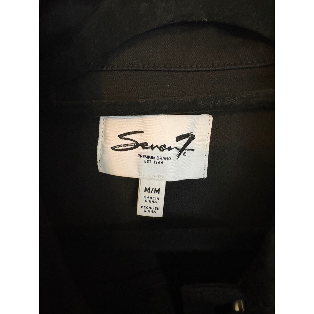 Seven7 Womens Denim Jacket Black Stretch Trucker Coat MY5302BL25 NWT Medium - Picture 4 of 10